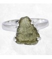 Bague Moldavite brute lithothérapie – Bague argent 925 taille 57