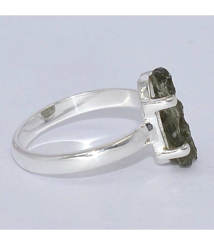 Bague argent Modavite brute taille 52 (13) Bijoux en Moldavite SK50.13