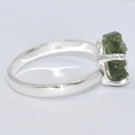 Bague moldavite argent taille 59 – Pierre de transformation - Bijoux en Moldavite