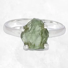 Bague moldavite argent taille 59 – Pierre de transformation - Bijoux en Moldavite