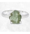 Bague Moldavite brute – lithothérapie argent 925 taille 59