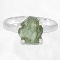 Bague moldavite argent taille 59 – Pierre de transformation - Bijoux en Moldavite