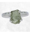 Bague Moldavite brute – Bague lithothérapie argent 925 taille 55/56