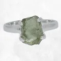 Bague en moldavite naturelle T 55/56 – Argent 925 authentique - Bijoux en Moldavite