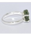 Bague Moldavite brute Tchèque – argent 925 lithothérapie T59