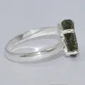 Bague argent 925 avec moldavite naturelle taille 55 - Bijoux en Moldavite
