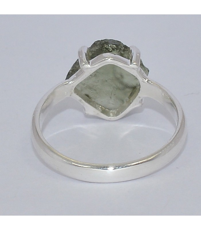 Moldavite brute – Bague lithothérapie argent 925 taille 57