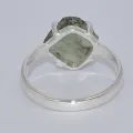 Bague argent 925 avec moldavite naturelle taille 55 - Bijoux en Moldavite