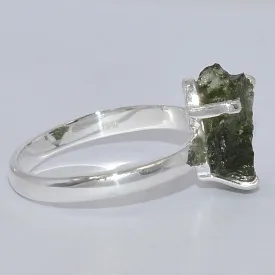 Bague véritable moldavite T 57 – Argent massif et pierre rare - Bijoux en Moldavite