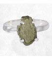 Bague Moldavite brute lithothérapie – argent 925 taille 59