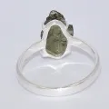 Bague en argent 925 avec pierre naturelle de moldavite T 59 - Bijoux en Moldavite