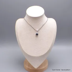Pendentif rond en Opale noire du Chili - Argent 925 - Bijoux en Opale Noire