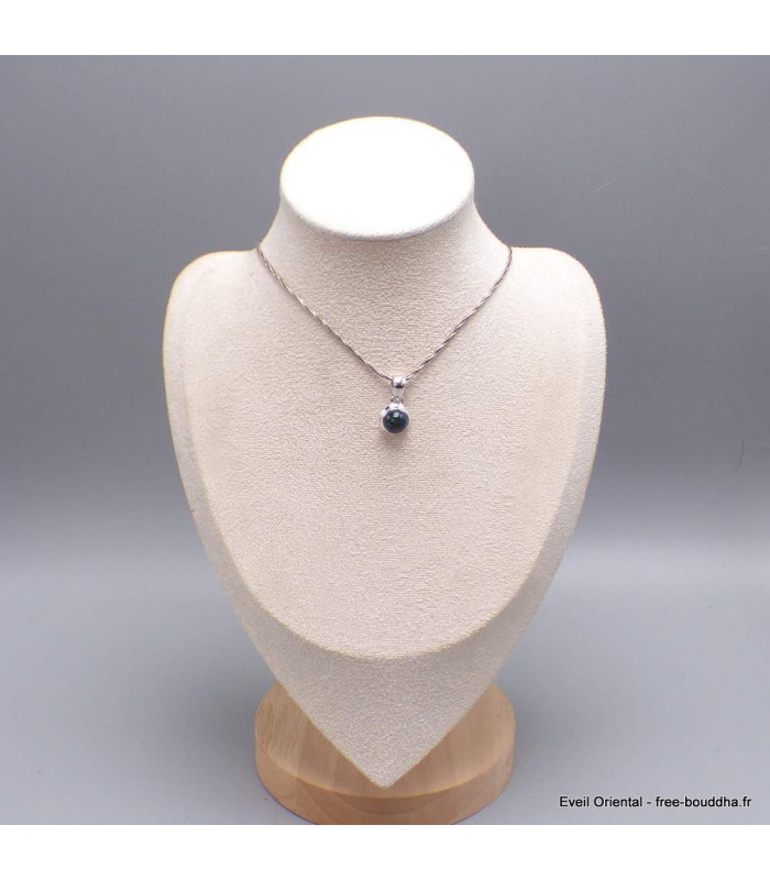 Pendentif rond en Opale noire du Chili Bijoux en Opale Noire YM68.8