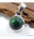 Pendentif rond en Opale noire du Chili - Argent 925