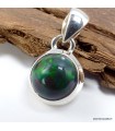 Pendentif Opale noire du Chili ronde pierre naturelle véritable