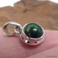 Pendentif rond en Opale noire du Chili - Argent 925 - Bijoux en Opale Noire