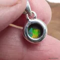 Pendentif rond en Opale noire du Chili - Argent 925 - Bijoux en Opale Noire