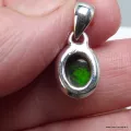 Pendentif ovale en Opale noire du Chili - Argent 925 - Bijoux en Opale Noire