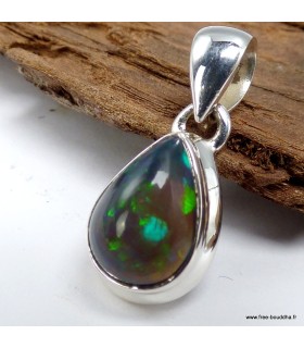 Pendentif Opale noire de Calama pierre naturelle véritable