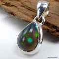 Pendentif Opale Noire authentique - Argent 925 - Goutte - Bijoux en Opale Noire