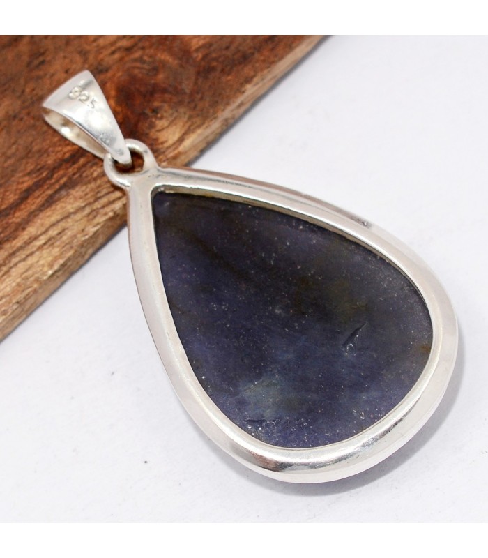 Pendentif Authentique Pierre du soleil sur Iolite - Rare