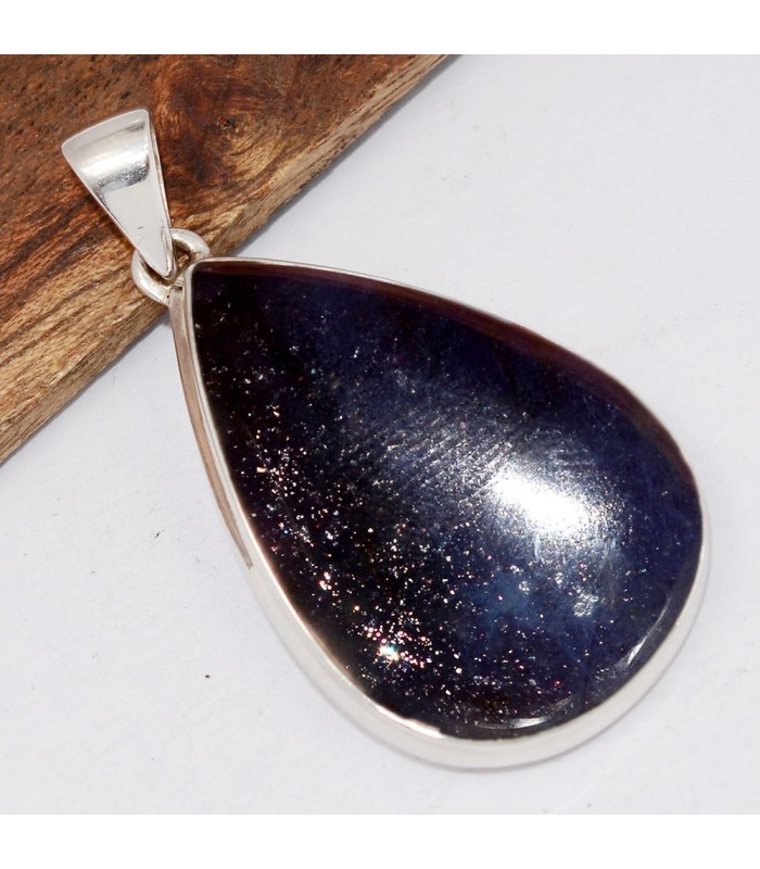 Pendentif Authentique Pierre du soleil sur Iolite - Rare