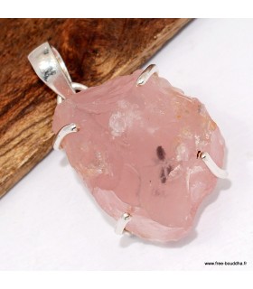 Pendentif quartz rose – Argent 925 et pierre naturelle