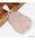 Pendentif artisanal quartz rose et argent pur