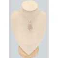 Pendentif artisanal quartz rose et argent pur - Pendentifs pierres naturelles