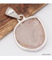 Pendentif quartz rose brut authentique argent 925 raffiné