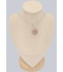 Pendentif quartz rose brut sur argent fait main