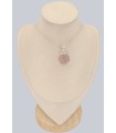Pendentif quartz rose brut authentique argent 925 raffiné
