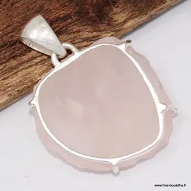 Pendentif en argent avec quartz rose authentique - Pendentifs pierres naturelles