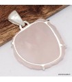 Pendentif Quartz rose brut élégant et authentique en argent 925