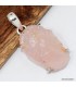Pendentif quartz rose artisanal en argent 925