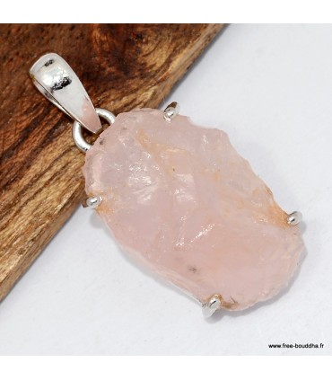 Pendentif quartz rose authentique – pierre d’amour universel