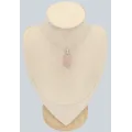 Pendentif quartz rose artisanal en argent 925 - Pendentifs pierres naturelles