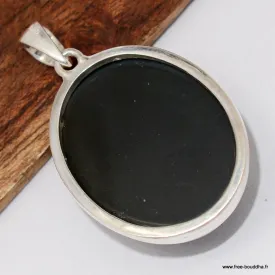 Pendentif argent Obsidienne œil céleste naturelle - Pendentifs pierres naturelles