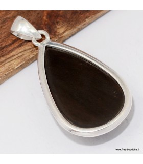 Pendentif obsidienne œil céleste bronze doré – Bijou argent