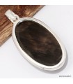Pendentif obsidienne œil céleste argent 925 authentique