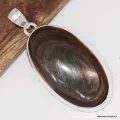 Pendentif obsidienne œil céleste chocolat cuivré– Argent 925 - Pendentifs pierres naturelles
