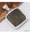 Pendentif pyrite dorée authentique argent 925 artisanal