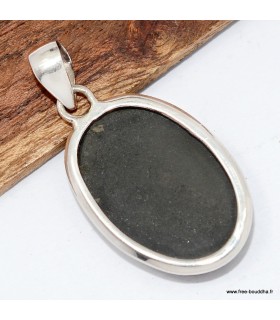 Pendentif Pyrite dorée brute authentique en argent 925