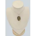 Pendentif pyrite dorée brute fragments noirs – Argent 925 - Pendentifs pierres naturelles