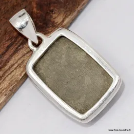 Pendentif argent pyrite dorée brute – Pierre brute naturelle - Pendentifs pierres naturelles