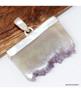 Pendentif améthyste stalactite – Argent 925 artisanal et naturel