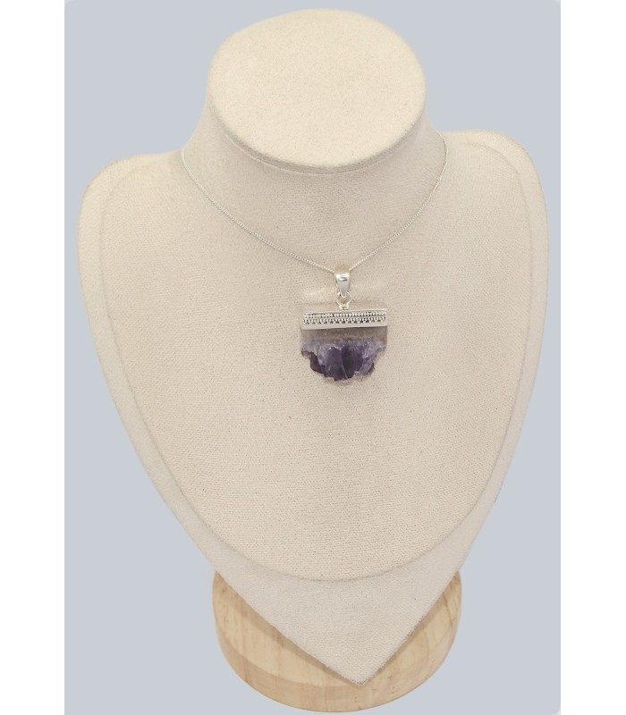 Pendentif Améthyste Stalactite – Argent 925 Fait Main