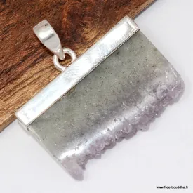 Pendentif améthyste tranche stalactite – Argent et création unique - Pendentifs pierres naturelles
