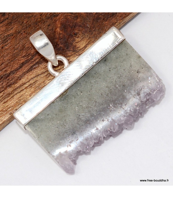 Améthyste stalactite – Pendentif en argent 925 fait main