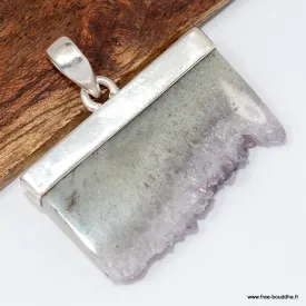 Pendentif améthyste tranche stalactite – Argent et création unique - Pendentifs pierres naturelles